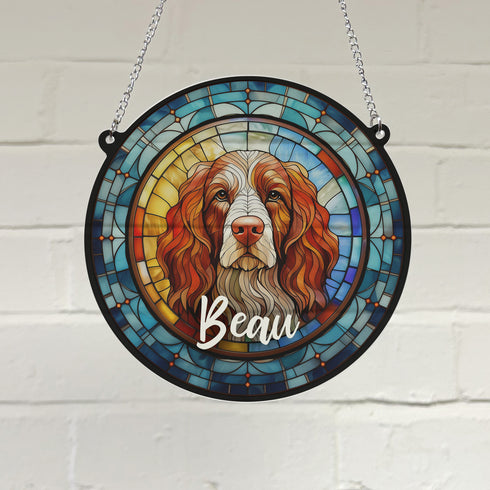 Cocker Spaniel Personalised Stained Glass Effect Suncatcher